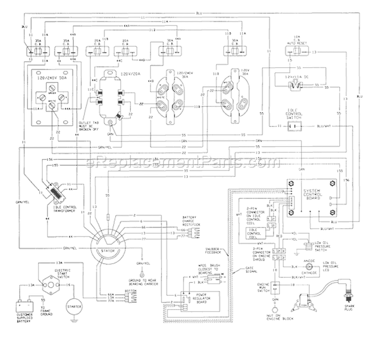 Page E Diagram and Parts List for 1315-0  Briggs and Stratton Generator